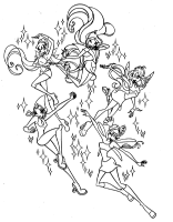 A coloring page of winx club